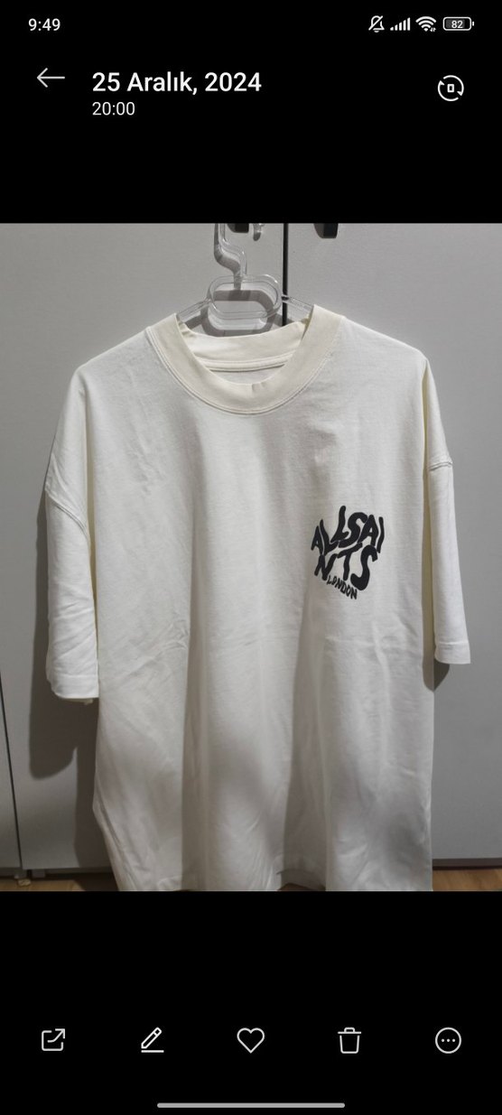 ALLSAİNTS Erkek Beyaz Baskılı Oversize Tişört - Görsel 3
