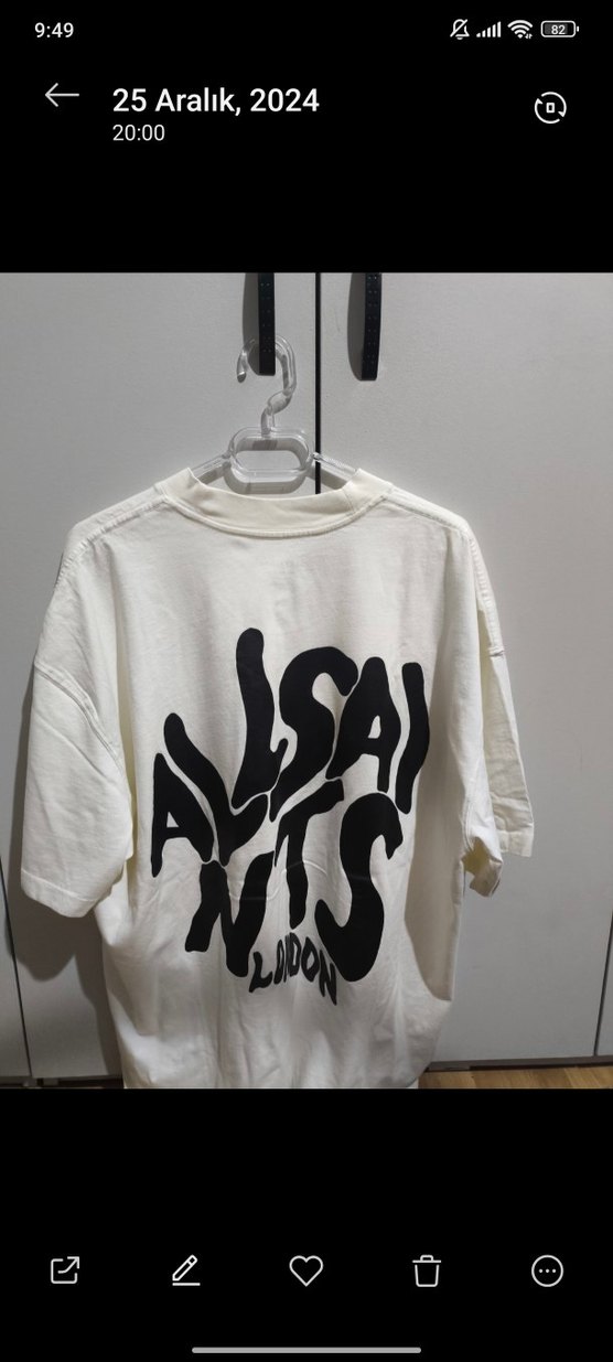 ALLSAİNTS Erkek Beyaz Baskılı Oversize Tişört - Görsel 4