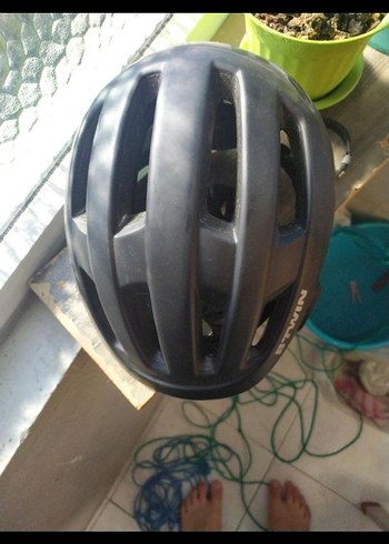 Gri Biker Motosiklet Kaskı Velcro Kayışlı - Görsel 4