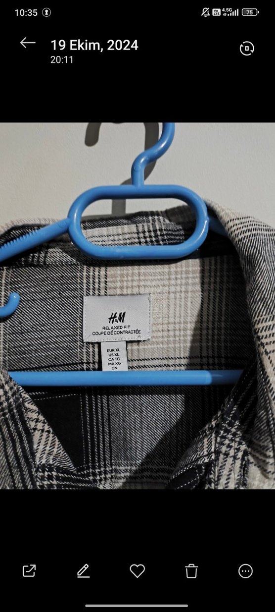 Gri Bağlama Desenli Düğmeli Erkek Gömlek - Görsel 3