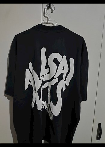 ALL SAİNTS Siyah Oversize Baskılı Erkek Tişört - Görsel 2