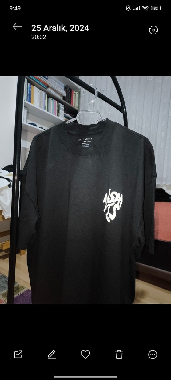 ALL SAİNTS Siyah Oversize Baskılı Erkek Tişört - Görsel 3