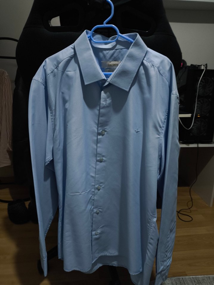 Mavi Uzun Kollu Erkek Gömlek - Görsel 4