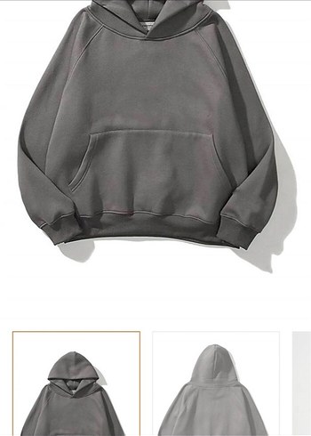 Gri Kadın Kapüşonlu Salaş Sweatshirt