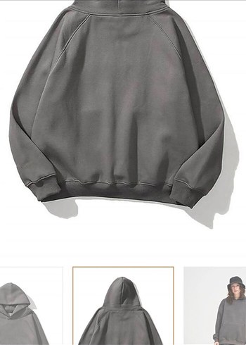 Diğer Gri Kadın Kapüşonlu Salaş Sweatshirt