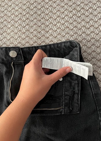 Siyah Denim Mini Etek - Görsel 2