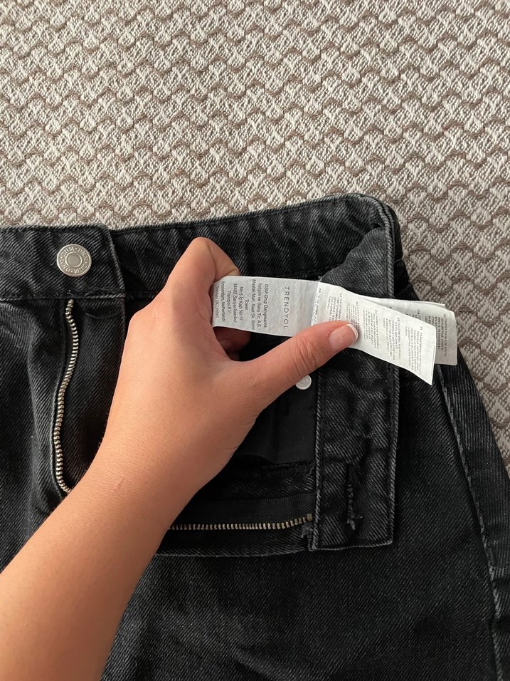 Siyah Denim Mini Etek - Görsel 2