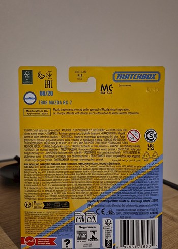  Mavi Matchbox 1988 Mazda RX-7 Oyuncak Araba