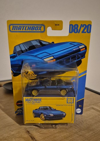 Mavi Matchbox 1988 Mazda RX-7 Oyuncak Araba