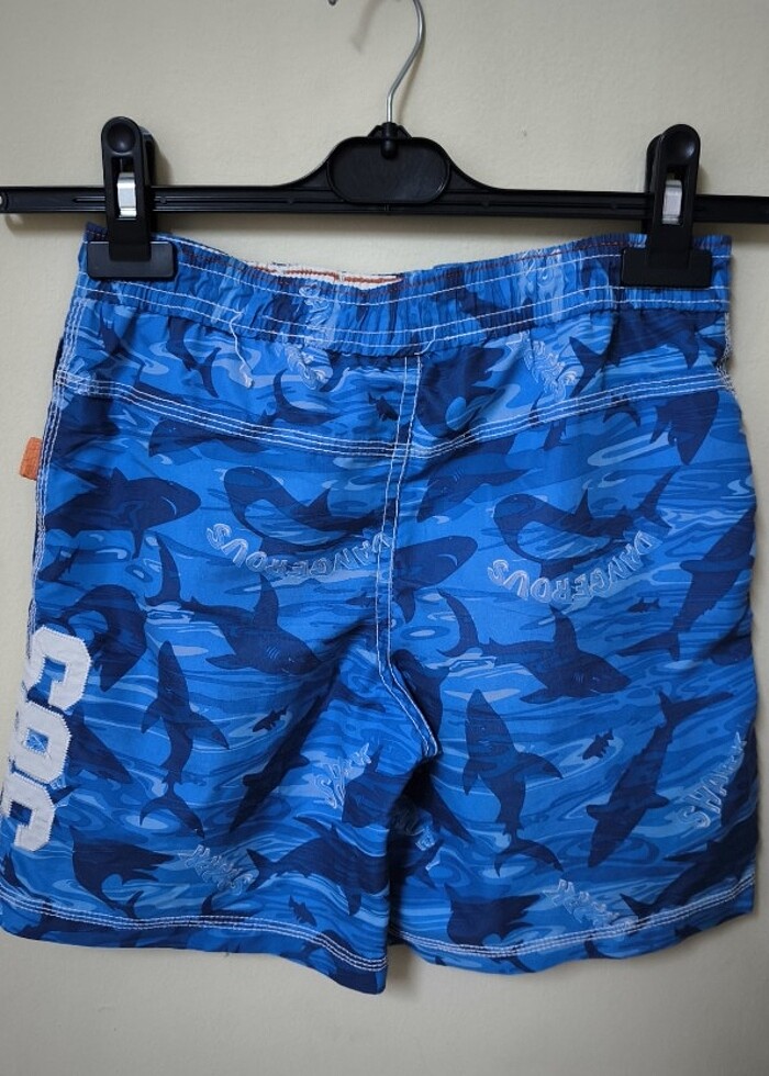 Köpekbalığı desenli Mavi Deniz Havuz Şortu - Görsel 2