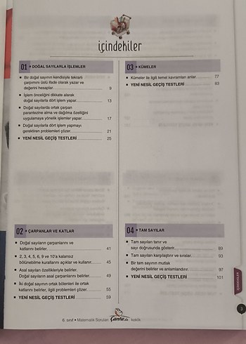 6. Sınıf Matematik Kazanım Sıralı Soru Bankası - Görsel 2