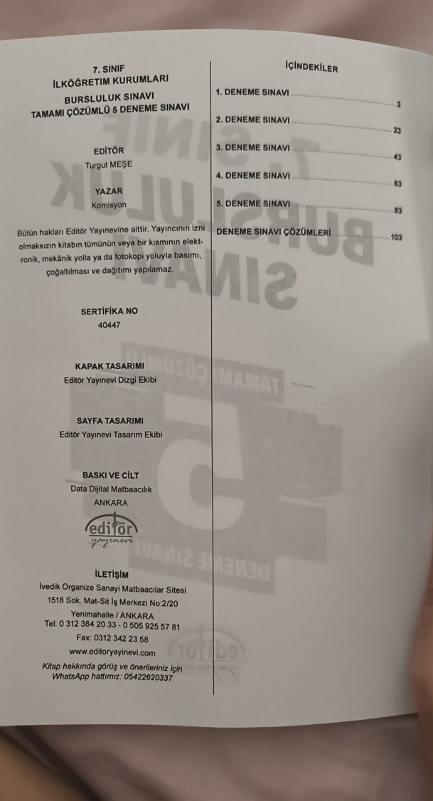 7. Sınıf Bursluluk Sınavı 5 Deneme Kitabı - Görsel 3