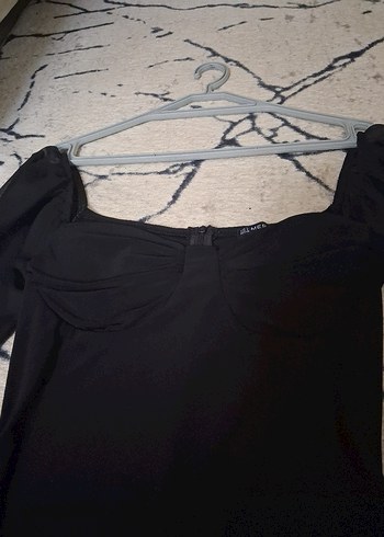 40 Beden siyah Renk Siyah Drapeli V Yaka Gotik Mini Elbise