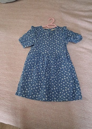 Kız Çocuk Mavi Denim Elbise