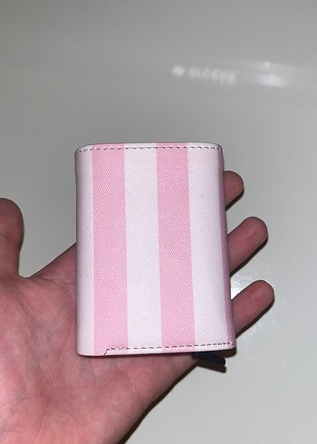 Pembe Kadın Deri Cüzdan Velcro Kapamalı - Görsel 3