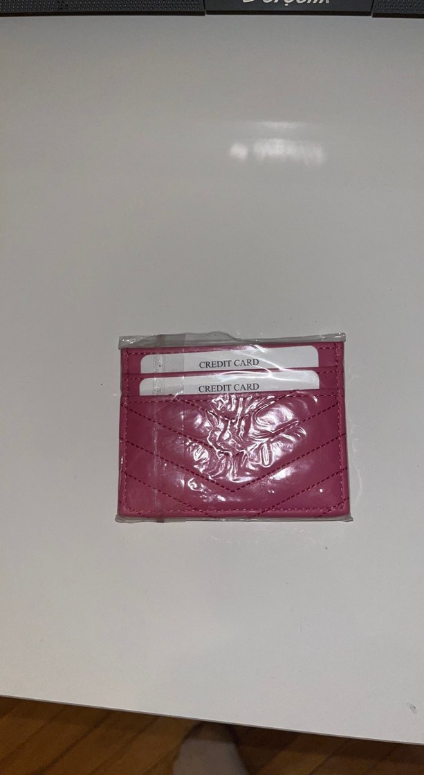 Pembe Baskılı Deri Kadın Cüzdanı Velcro - Görsel 2