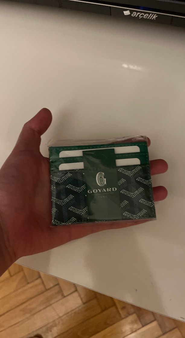 Goyard Yeşil Desenli Fermuarlı Kartlık - Görsel 4