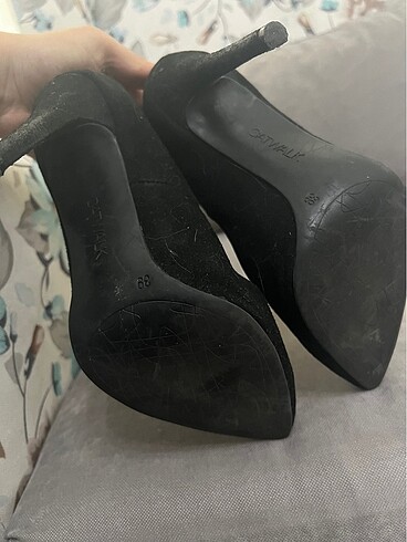 39 Beden siyah Renk Siyah Süet Stiletto