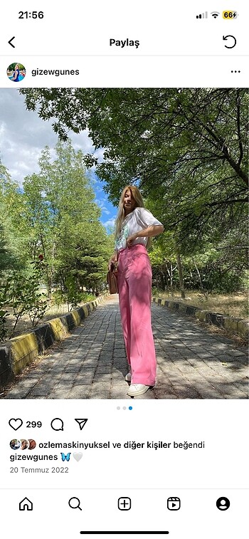 Pembe kumaş pantolon