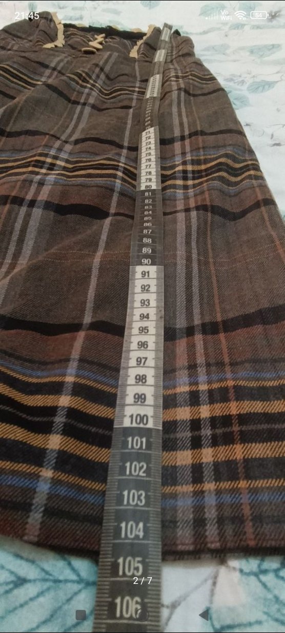 Kahverengi Ekose Elbise - Görsel 2