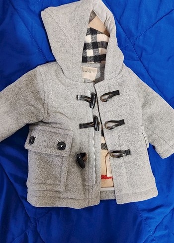 Burberry Burberry marka Erkek Çocuk Gri Düğmeli Kışlık Ceket