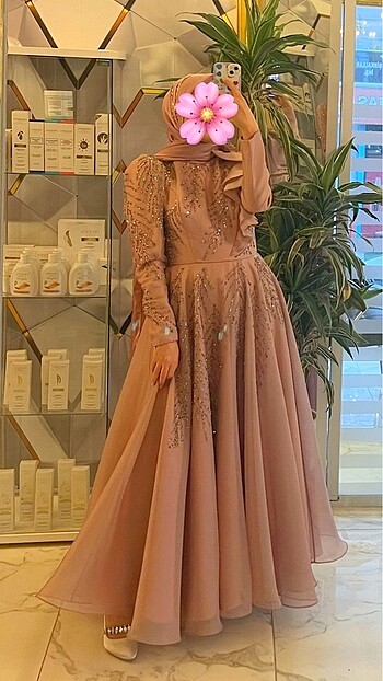 Tesettür prenses model abiye