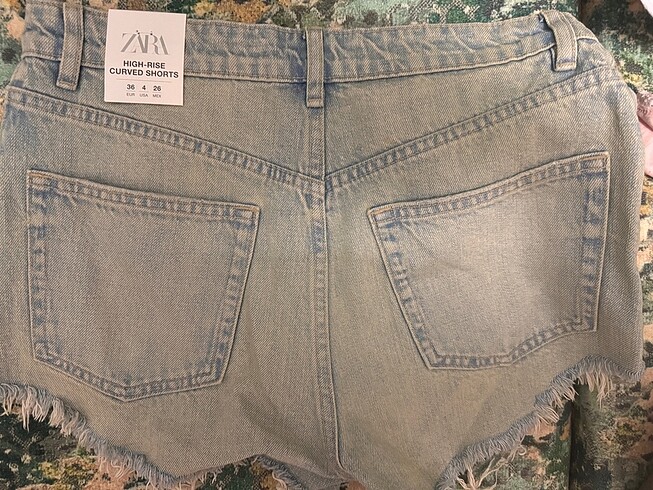 36 Beden mavi Renk Zara kot şort