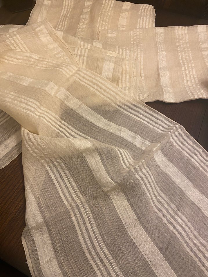 Antika el dokuma ipek kumaş - Görsel 2