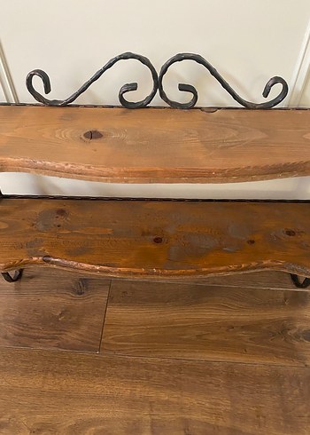 Ahşap Ferforje Duvar Rafı - Görsel 2