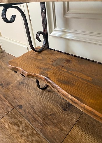 Ahşap Ferforje Duvar Rafı - Görsel 4