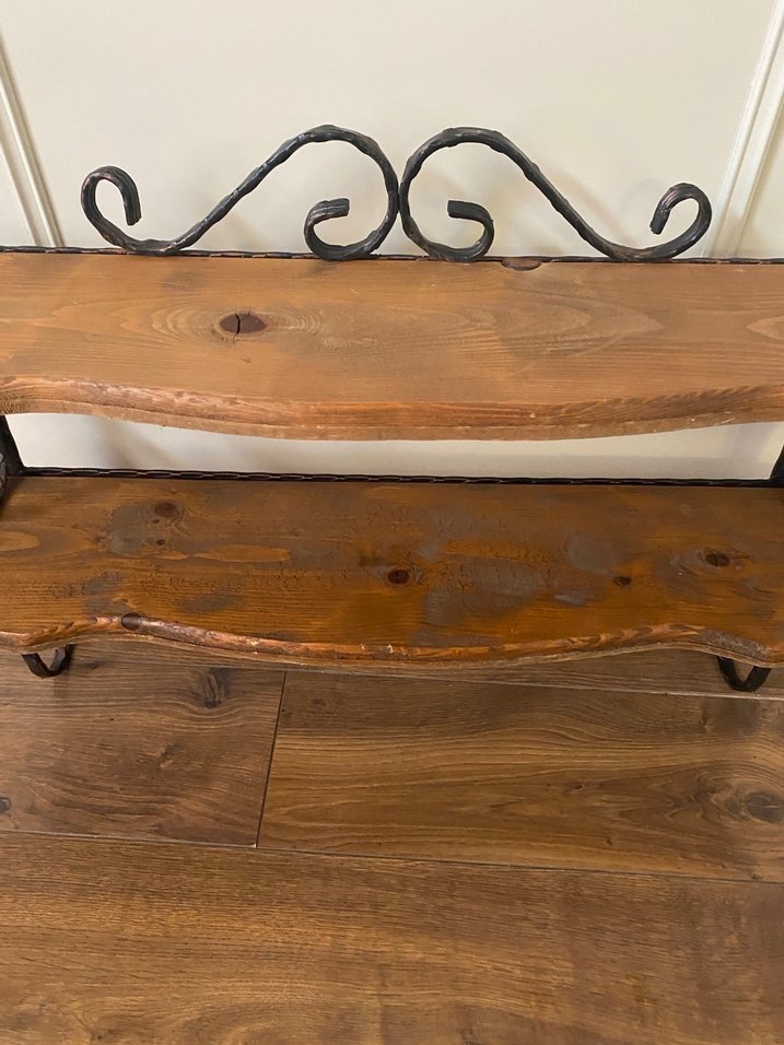 Ahşap Ferforje Duvar Rafı - Görsel 2