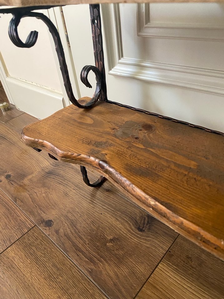 Ahşap Ferforje Duvar Rafı - Görsel 4