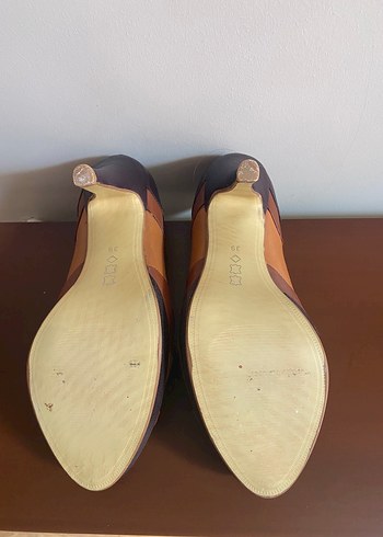 Diğer Kahverengi Deri Stiletto Topuklu Kadın Ayakkabı