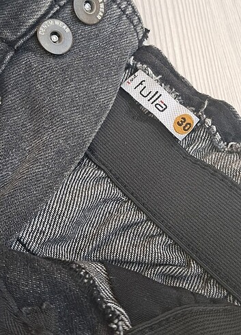 30 Beden Gri Mom Jean Kot Pantolon