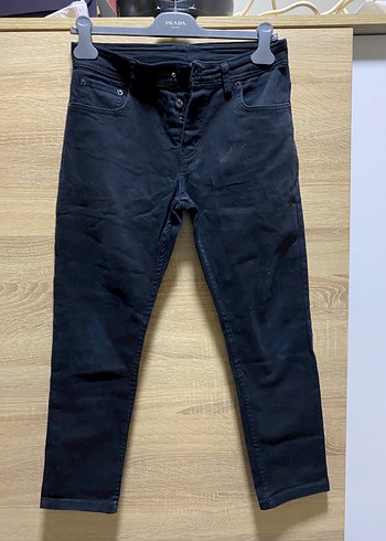 Siyah Düğmeli Erkek Denim Jean