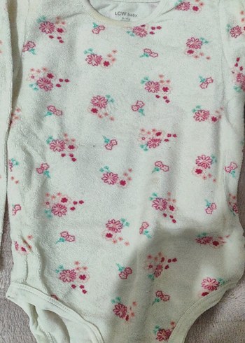Uzun Kollu, Çiçek Desenli Bebek Kız Body yumuşak kumas - Görsel 3