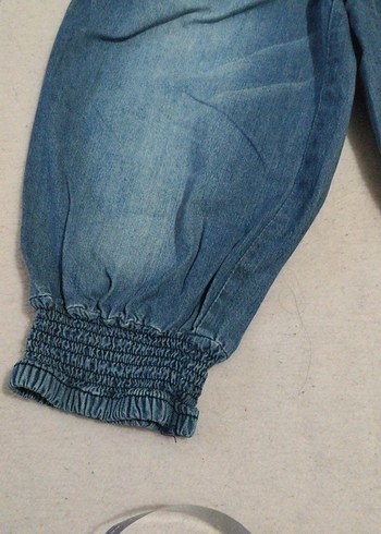 Kemerli mavi Kız Kot Pantolon - Görsel 2