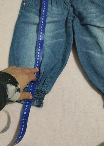 Kemerli mavi Kız Kot Pantolon - Görsel 4