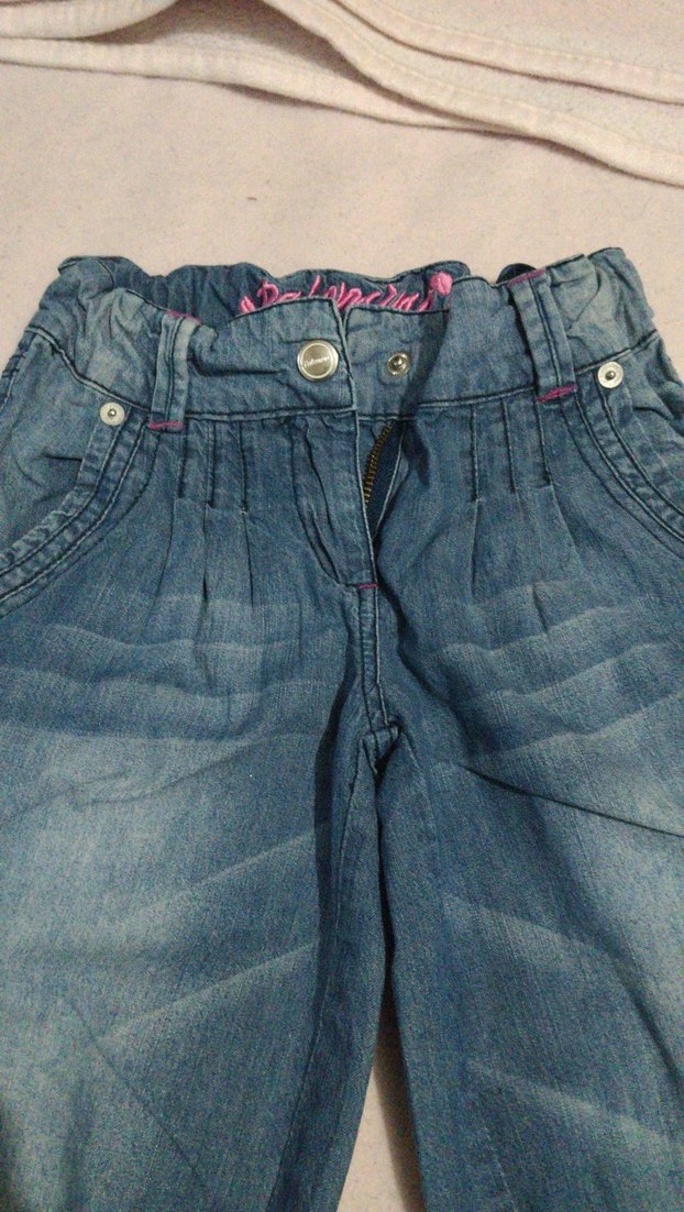 Kemerli mavi Kız Kot Pantolon - Görsel 3