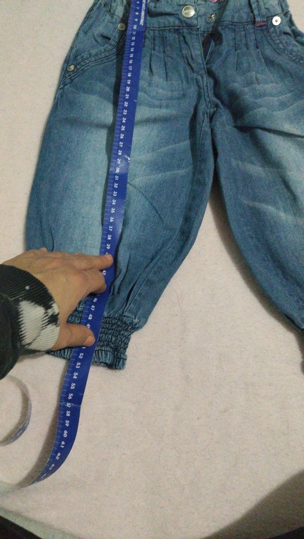 Kemerli mavi Kız Kot Pantolon - Görsel 4