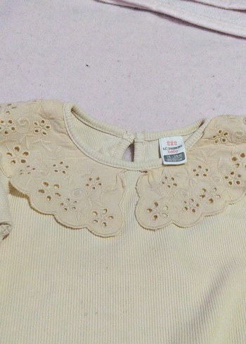 Bej Bebek Kız Dantelli Uzun Kollu Body - Görsel 4