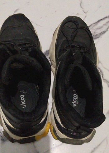 Siyah Bağcıklı Stiletto Topuklu Spor Ayakkabı - Görsel 4