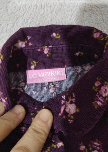 Mor Çiçek Desenli Uzun Kollu Kız Elbisesi - Görsel 2