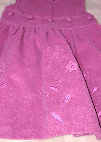 pembe Nakışlı Kolsuz Kız Çocuk Elbise 2-3 yaş - Görsel 2