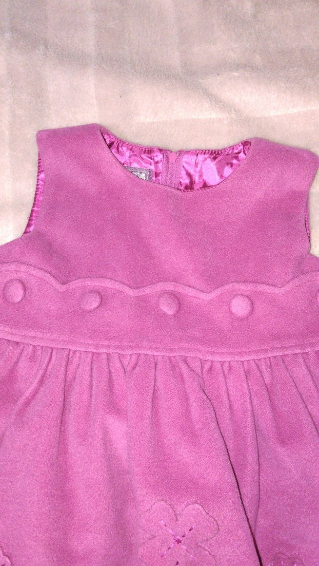 pembe Nakışlı Kolsuz Kız Çocuk Elbise 2-3 yaş - Görsel 4