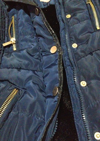 çocuk kışlık mont içi kürklü lacivert - Görsel 3