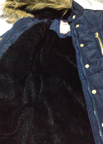 çocuk kışlık mont içi kürklü lacivert - Görsel 4