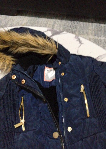 çocuk kışlık mont içi kürklü lacivert - Görsel 2