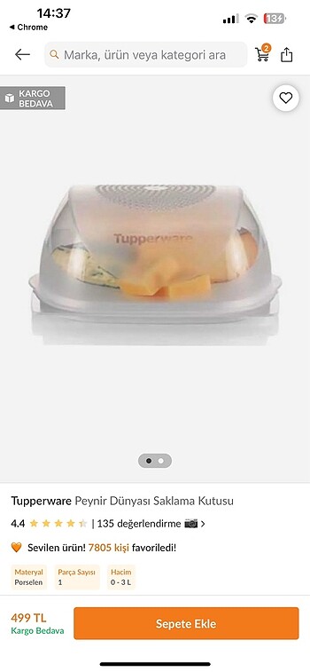 Tupperware peynir kutusu