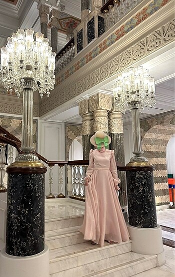 Pudra Pembe Tül Abiye (Pınar Şems marka)
